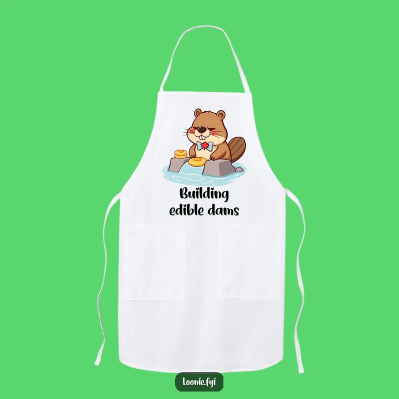 Funny Grumpy Beaver Pancake Dam Apron - Cook with Canadian Flair!