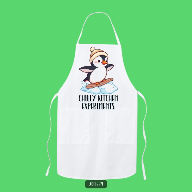 Funny Puffin Frozen Wave Apron - Surf Up Some Fun in the Kitchen!
