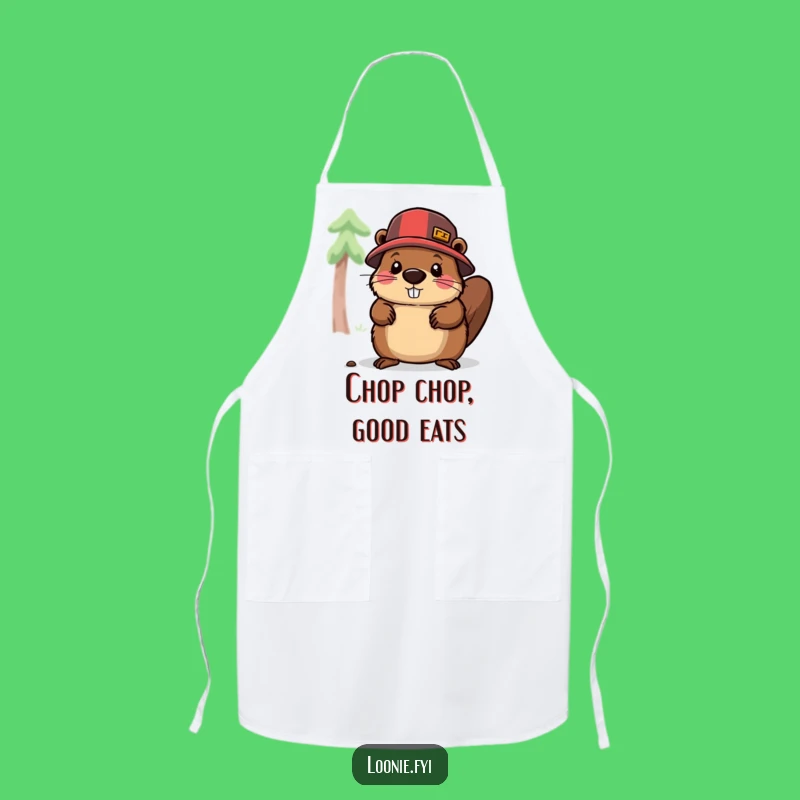 Funny Beaver Lumberjack Apron: Kitchen Character Chopping Wood, Perfect Funny Gift