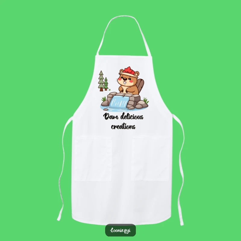 Funny Beaver Chef Apron - Happy Builder, Kitchen Dam Fun, Funny Gift