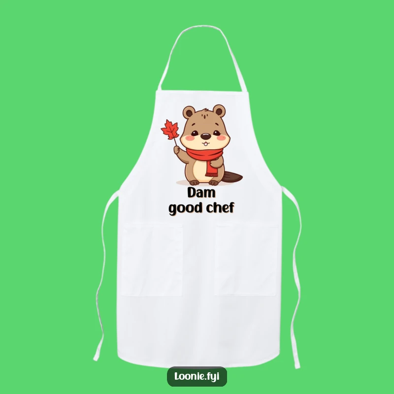Funny Beaver Maple Leaf Apron: Cook with Canadian charm and style