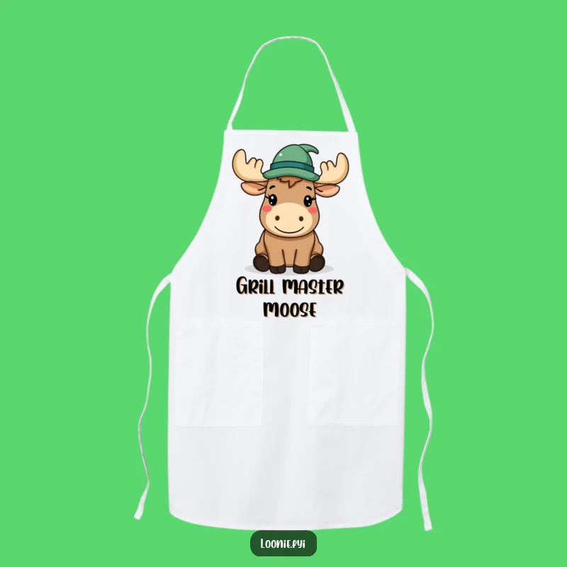 Funny Moose Hat Apron: Cook with politeness and style