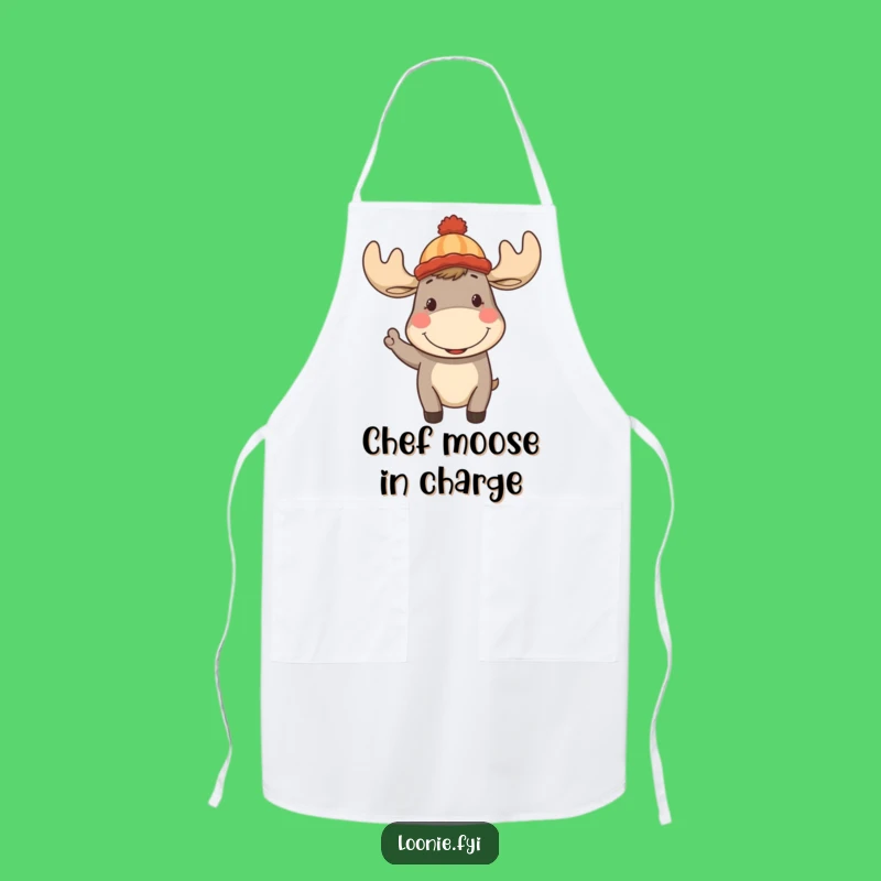 Funny Moose Toque Apron: Chef’s Hilarious Canadian Kitchen Wear, Perfect Funny Gift
