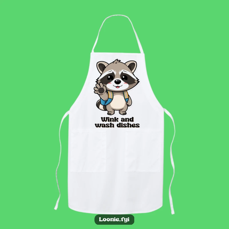 Funny Raccoon Backpack Apron: Cook with Cheerful Mischief and Humor