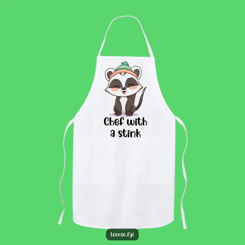 Funny Skunk Winking Toque Apron: Cook with a Cheeky Smile