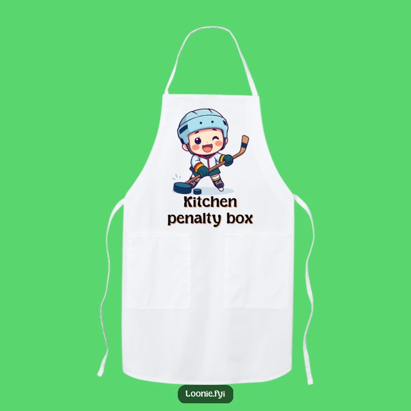 Funny Hockey Apron: Jubilant Chef's Puck Skills in the Kitchen