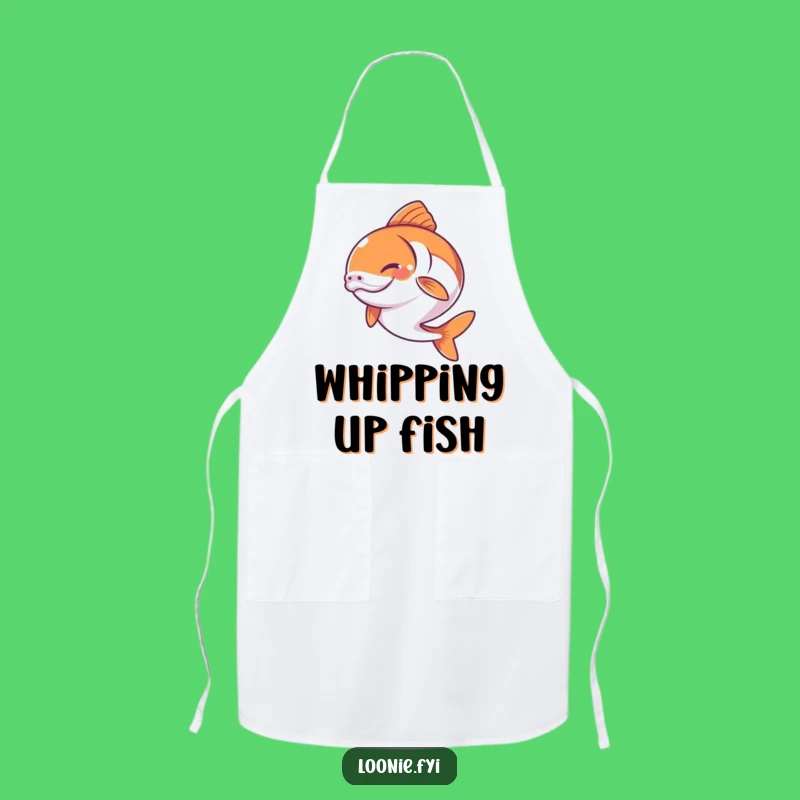 Jumping Salmon Apron - Happy Determination, Funny Kitchen Fun for Anglers