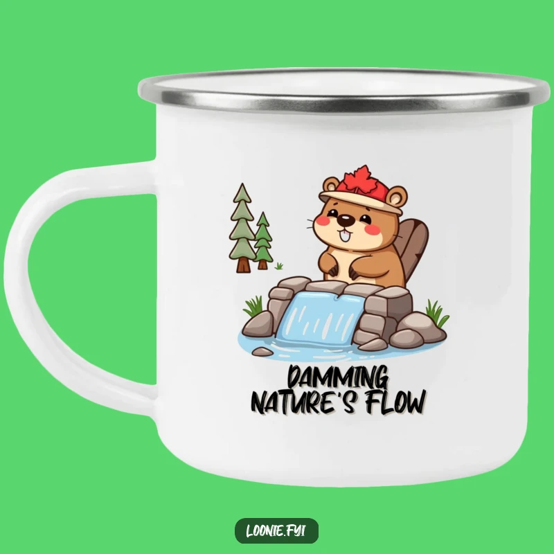 Funny Beaver Dam Camp Mug - Happy Builder, Outdoor Nature, Funny Gift