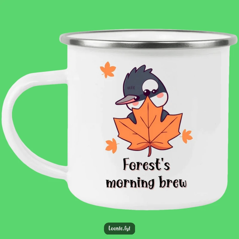 Funny Loon Maple Leaf Camping Mug - Rustic Adventure Cup, Perfect Outdoorsy Funny Gift