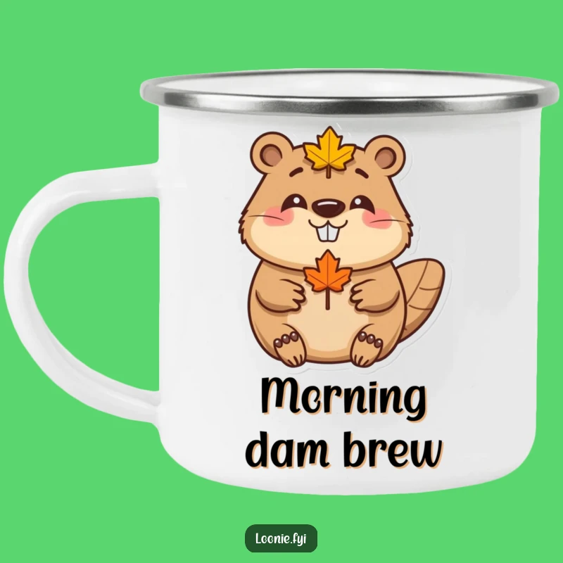 Funny Beaver Maple Leaf Camping Mug: Your Cheerful Canadian Companion For Adventures Gift