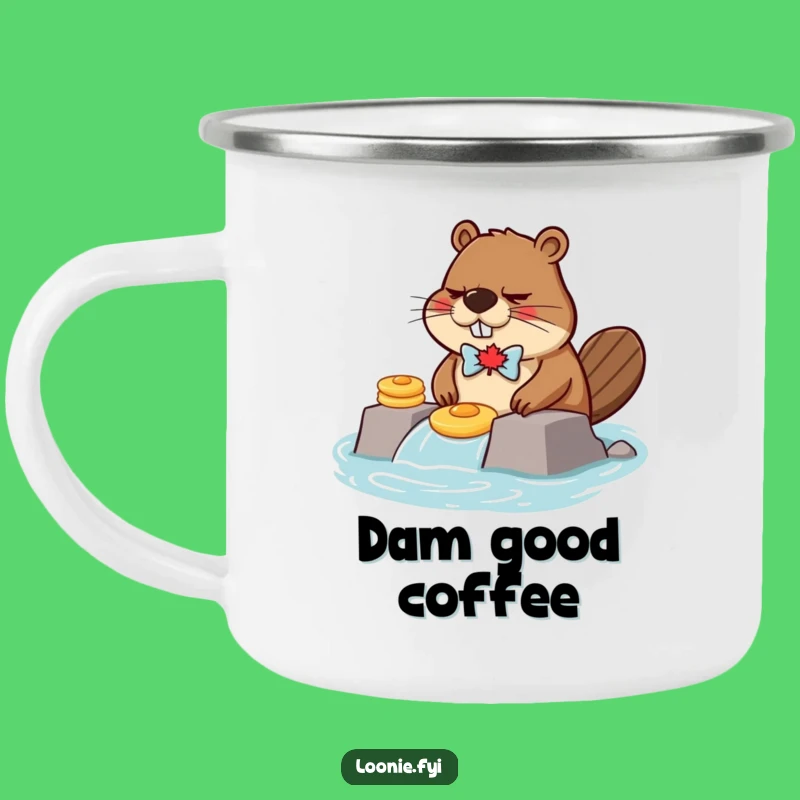 Funny Grumpy Beaver Pancake Dam Camping Mug - Canadian Adventures!