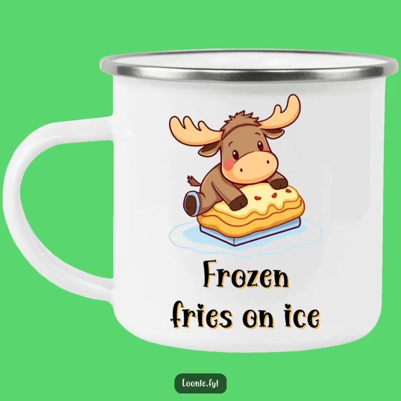 Funny Moose Poutine Skate Camping Mug: Adventure & Laughs Outdoors!