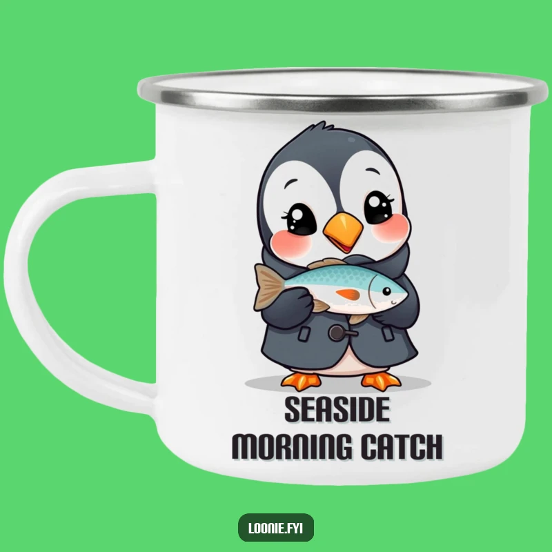 Funny Puffin Camping Mug, Your Delightful Companion for Outdoor Sips!