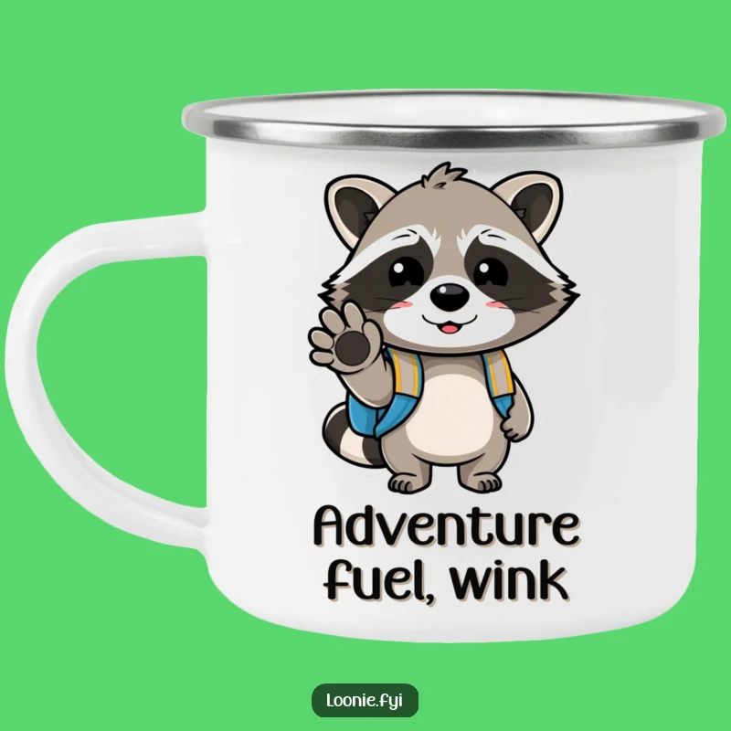 Funny Raccoon Backpack Camping Mug: Adventure and Cheer on the Go