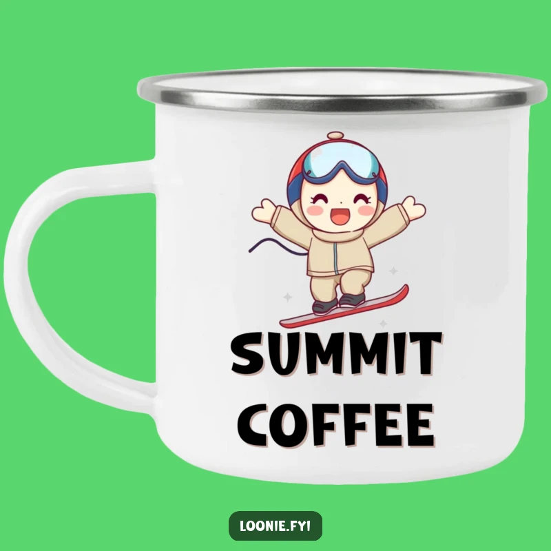 Funny Ski Jump Character Camping Mug - Adventure Fuel Gift
