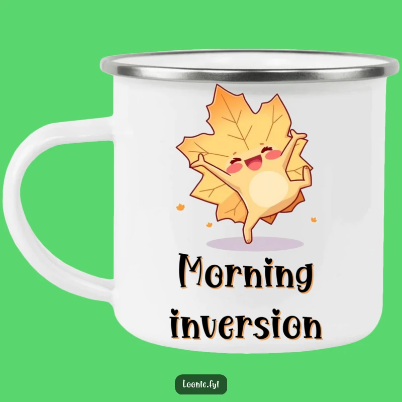 Funny Maple Leaf Somersault Camping Mug - Autumn Adventure Cup, Perfect Outdoorsy Gift