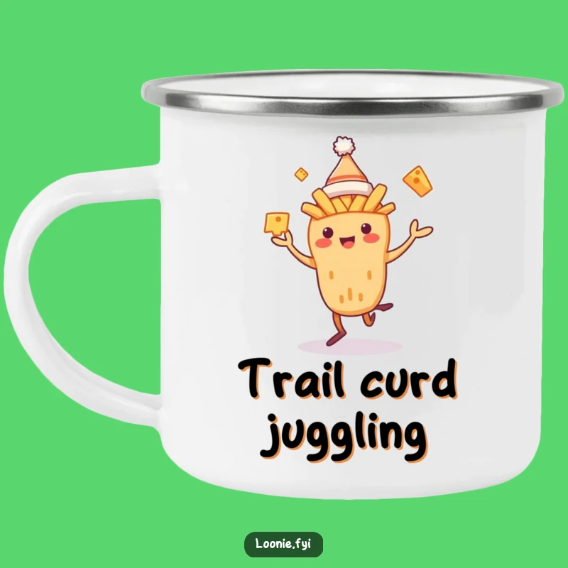 Funny Poutine Dancer Camping Mug: Durable Cheese Curds Mug - Outdoor Funny Gift!