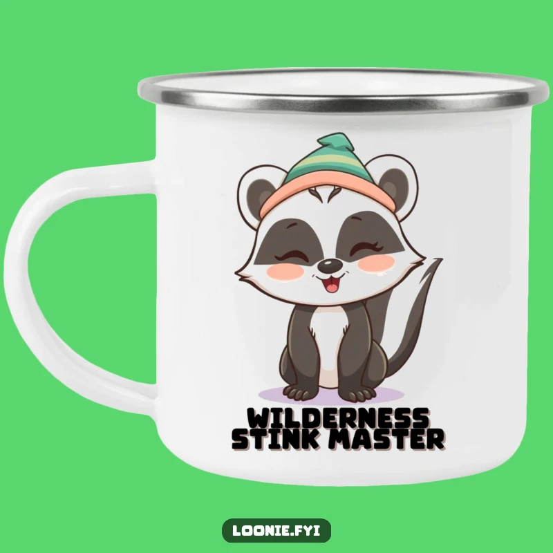 Funny Skunk Toque Winking Camping Mug: Cheeky Campfire Companion