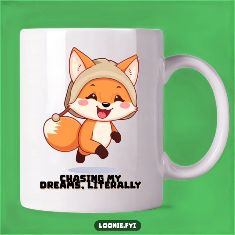 Funny Running Fox Trapper Hat Mug - Perfect Humorous Gift for Animal Lovers