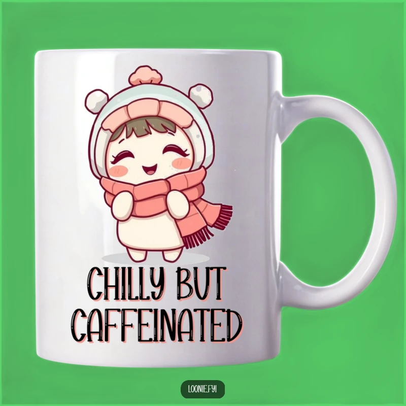 Funny Giggling Winter Scarf Character Mug - Perfect Cozy Gift