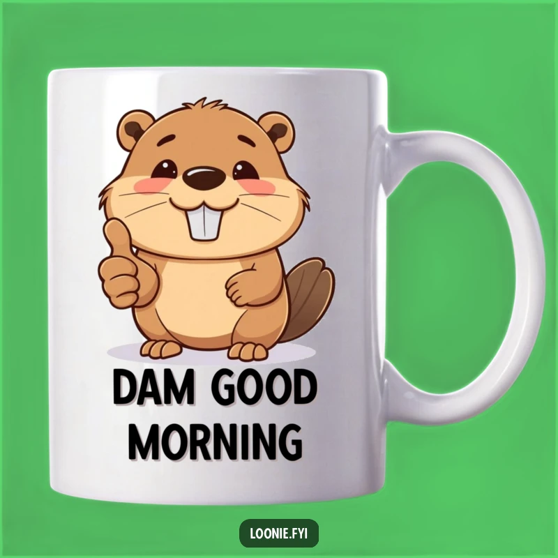 Funny Beaver Thumbs Up Mug - Positive Animal Design, Perfect Gift for Builders