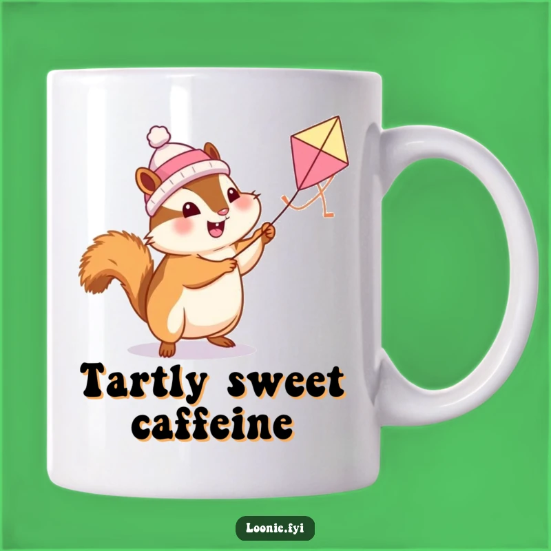 Funny Chipmunk Butter Tart Kite Mug: Whimsical Flying Fun Gift!