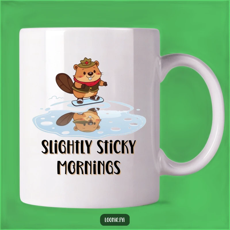 Funny Mountie Beaver Mug: Hilarious Syrup-Skating Beaver - Perfect Canadian Funny Gift!