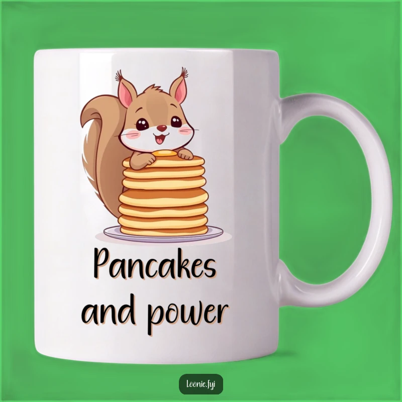 Funny Squirrel Pancake Stack Mug - Breakfast Lover's Hilarious Gift