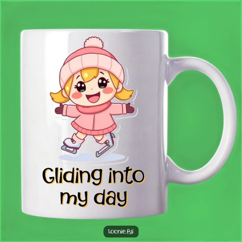Funny Ice Skating Mug: Joyful Character Skate Gift for Winter Sports Lovers