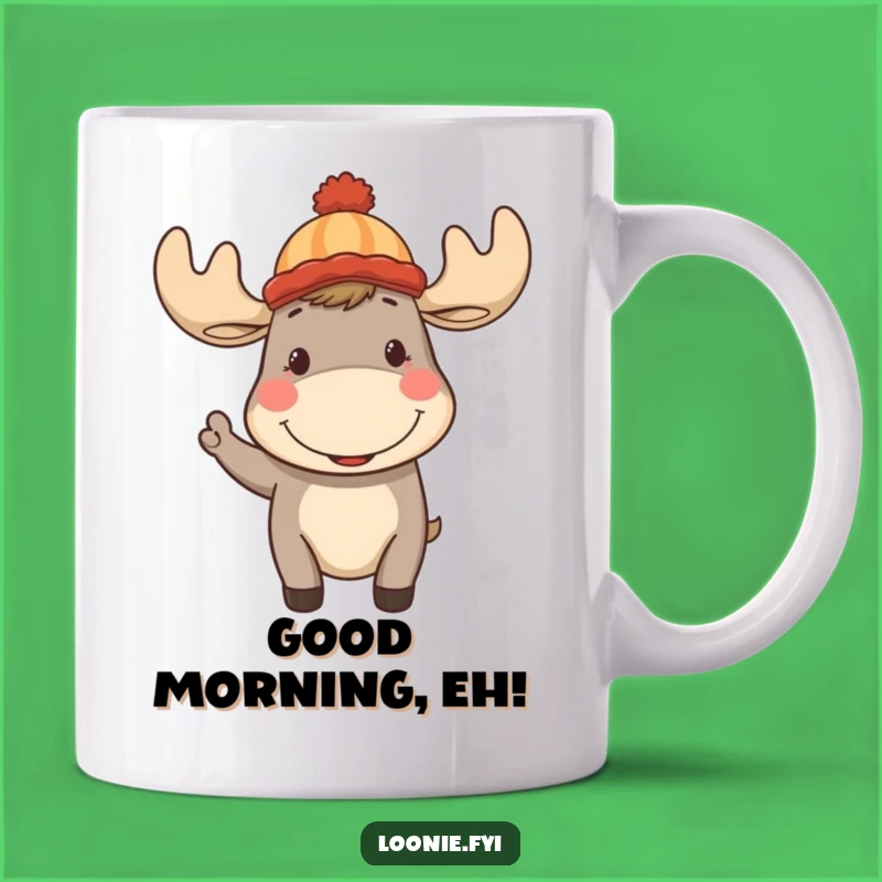 Funny Moose in Toque Mug: Cheerful Canadian Wildlife Gift for Moose Lovers