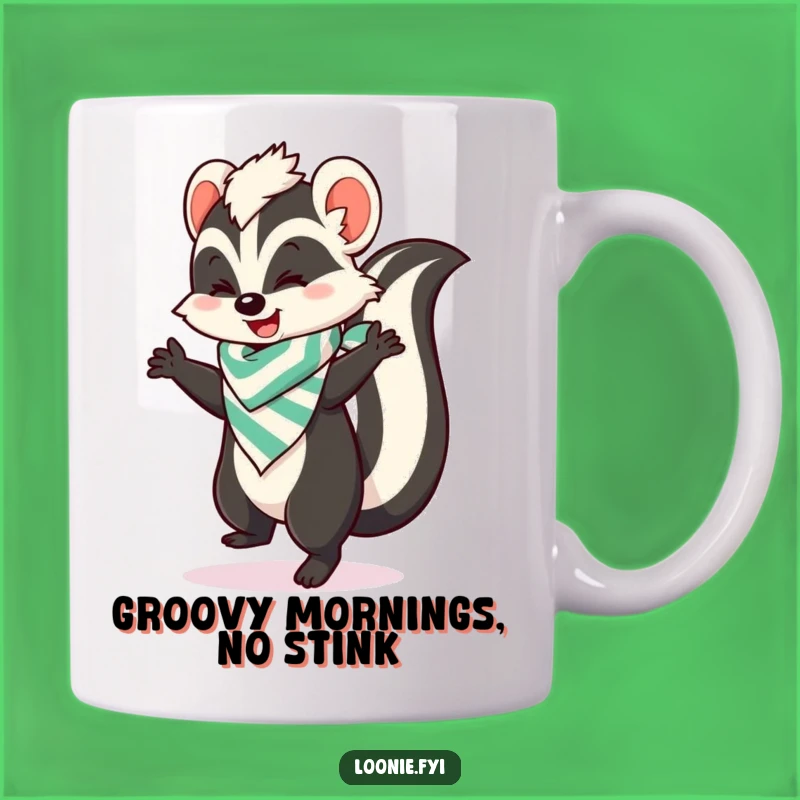 Funny Skunk Happy Dance Mug, A Hilarious Gift for Skunk Lovers!