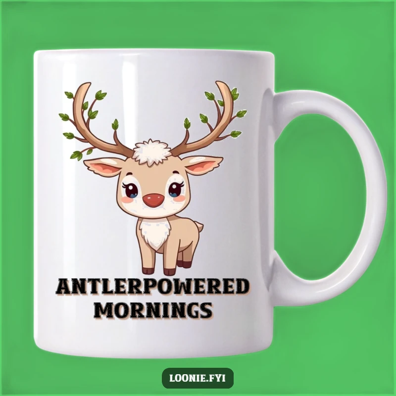 Proud Caribou Mug - Leafy Antlers, Majestic & Funny Nature Lover Gift