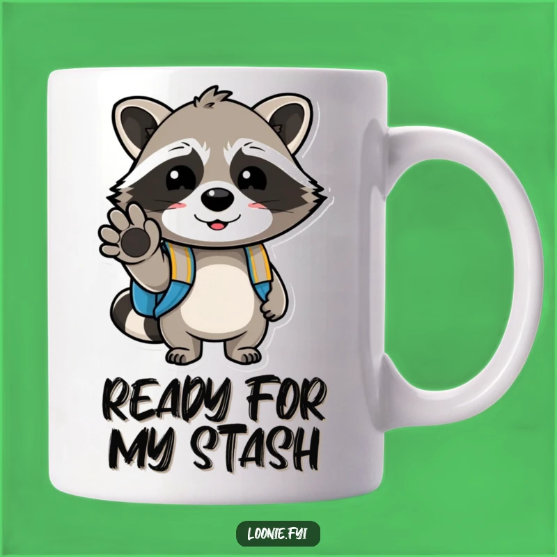 Funny Raccoon Backpack Mug: A Cheerful Wink for Your Day