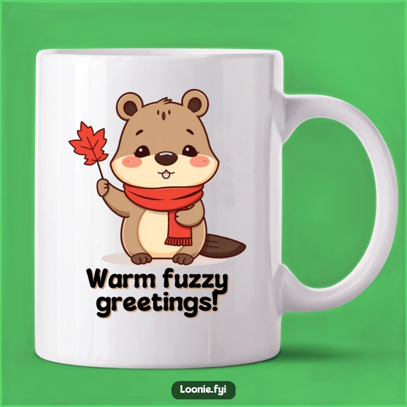 Funny Beaver Scarf Mug: Adorable Canadian cheer and a unique gift