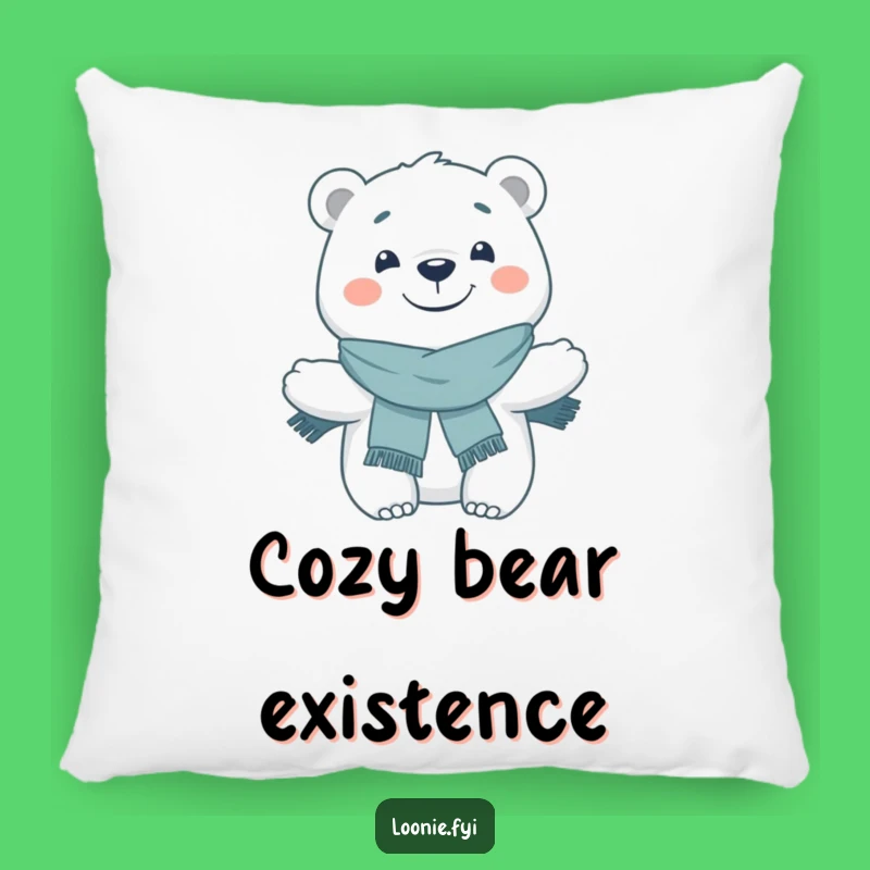 Cozy Funny Polar Bear Grinning Pillow: Comfort with a Smile