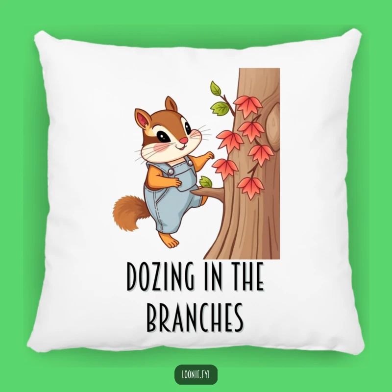Funny Chipmunk Overalls Pillow: Cozy Comfort for the Curious