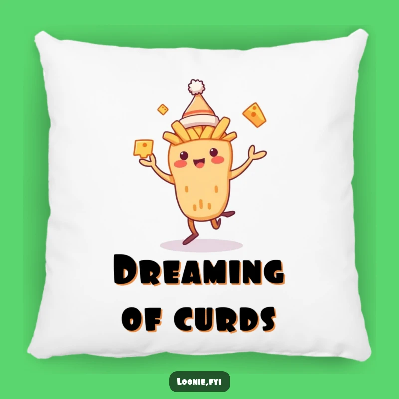 Funny Poutine Dancer Pillow: Soft Cheese Curds Cushion - Comfy Funny Gift!