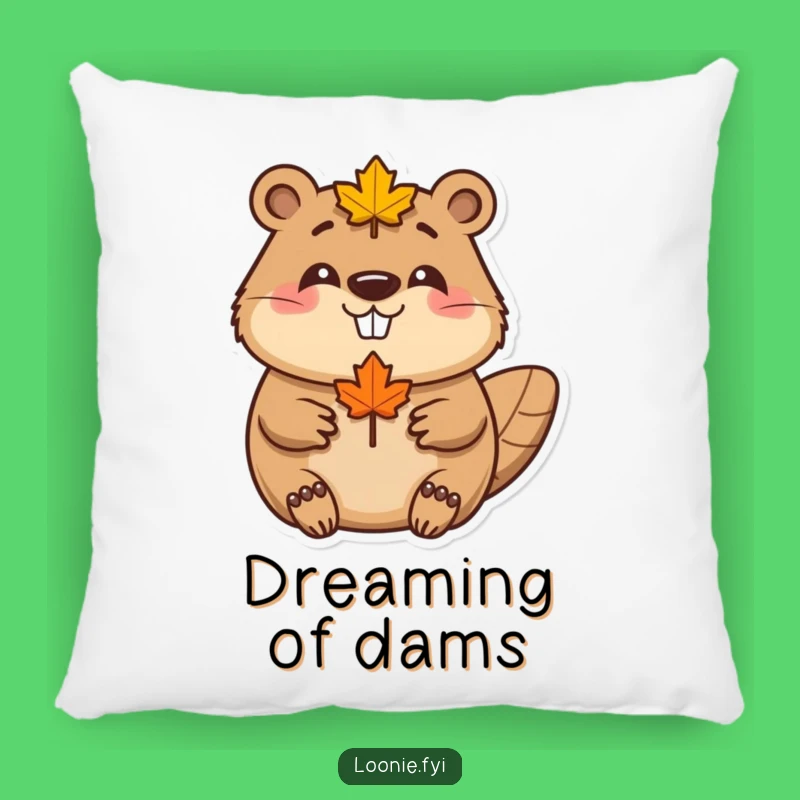 Funny Beaver Maple Leaf Pillow: Snuggle Up With This Happy Canadian Friend Gift
