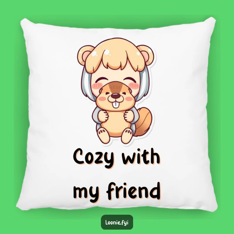 Funny Beaver Puppet Pillow: Delighted Character's Amusement for Cozy Naps