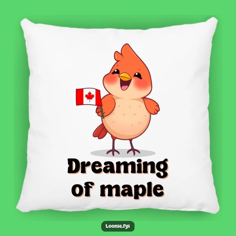 Funny Cardinal Flag Pillow: Cozy Canadian Bird Comfort, Delightful Funny Gift