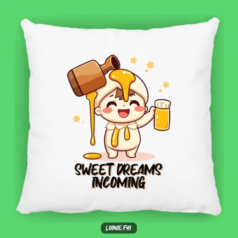 Funny Maple Syrup Pillow: Cheerful Character's Pour for Cozy Comfort