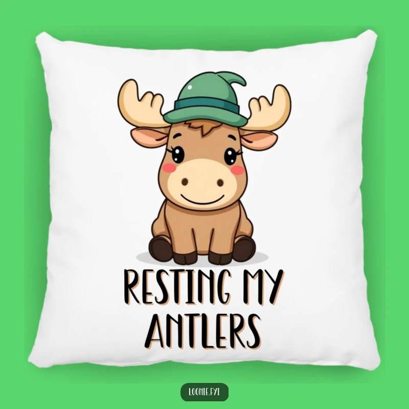 Funny Moose Hat Pillow: Cozy comfort with gentlemanly charm