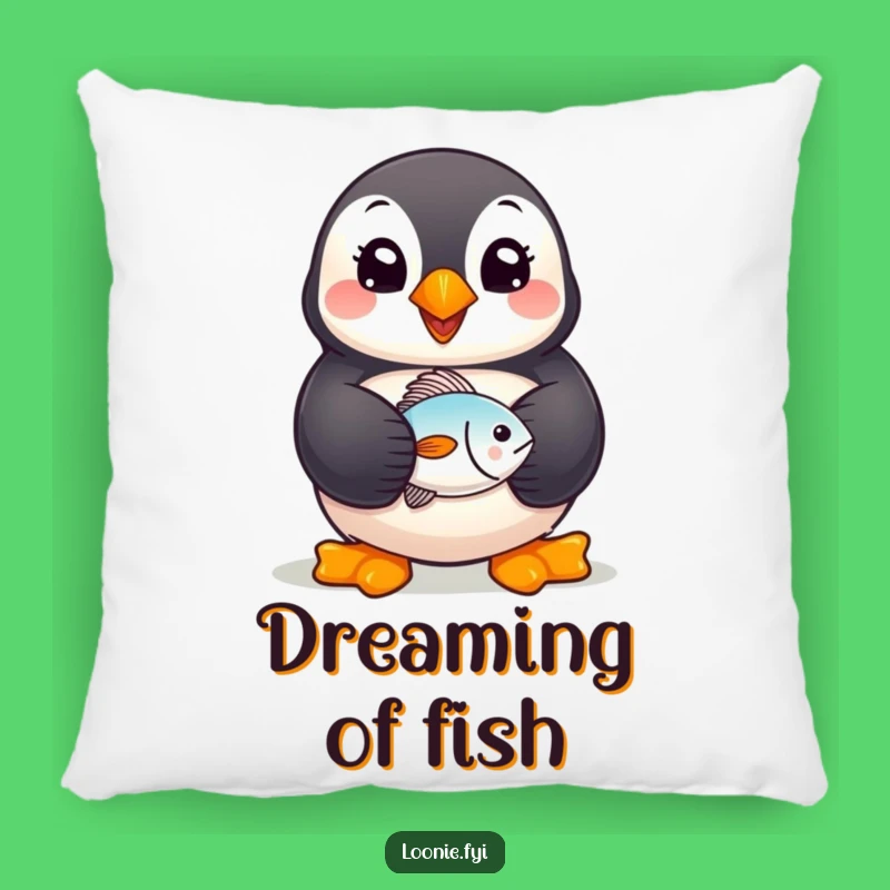Funny Puffin Pillow: Cheerful Fish-Holder Cushion, Perfect Humorous Gift