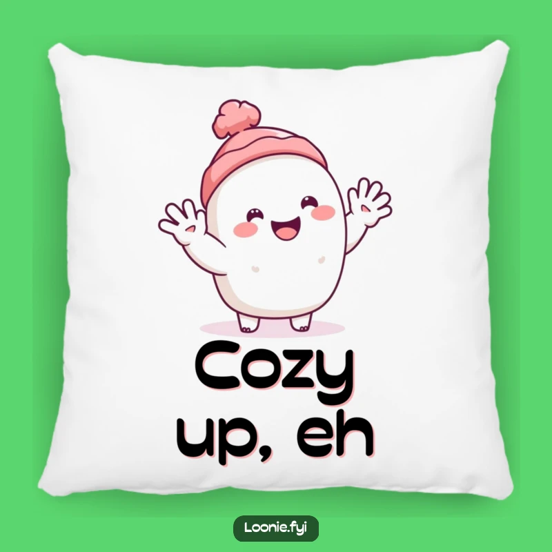 Funny Toque Pillow: Happy Character's Soft Cheerful Wave