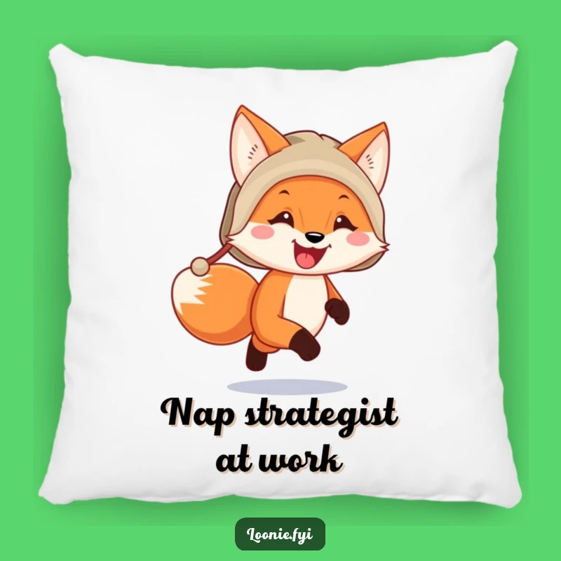 Funny Fox Trapper Hat Running Pillow - Cozy Comfort with a Humorous Twist