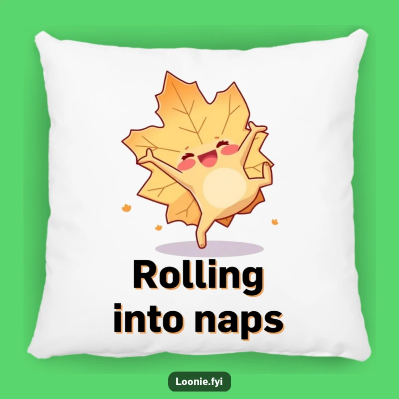 Funny Maple Leaf Somersault Pillow - Cozy Autumn Cushion, Whimsical Leaf Accent