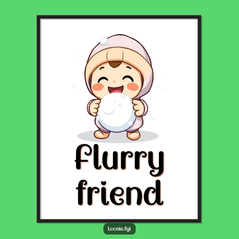 Funny Snowball Fight Character Digital Art - Instant Winter Joy!