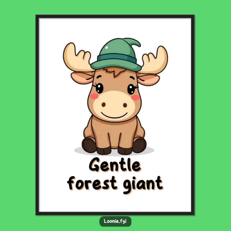 Funny Moose Hat Digital Art: Instant gentlemanly decor, charming gift