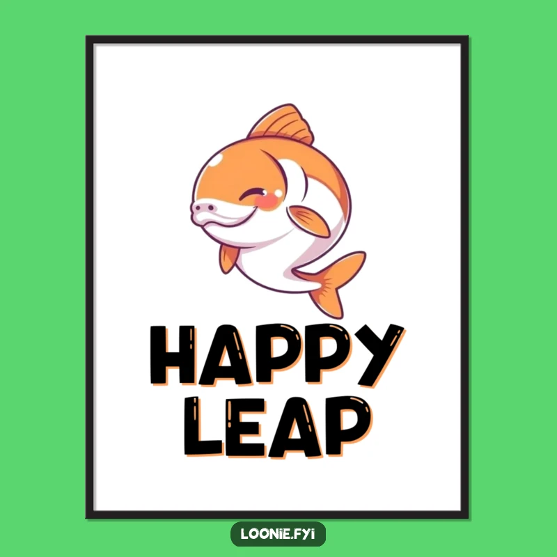Jumping Salmon Art Print - Happy Determination, Funny & Energetic Wall Decor