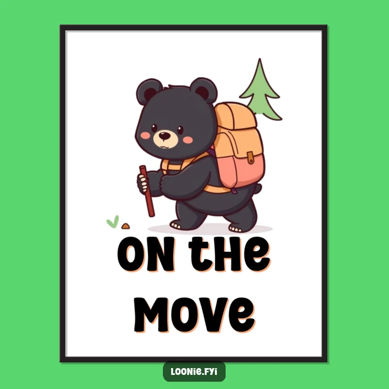 Funny Bear Explorer Art, Instant Download of Adventurous Wall Decor!